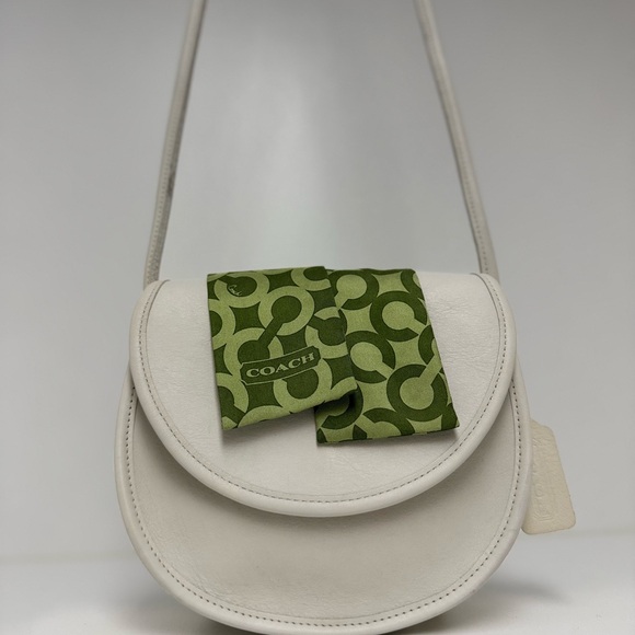 COACH VINTAGE Casey Bag in Bone White with Green Scarf - Picture 14 of 15
